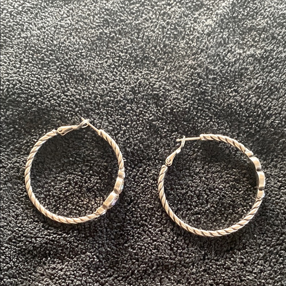 Brighton Elegant Silver Hoop Earrings